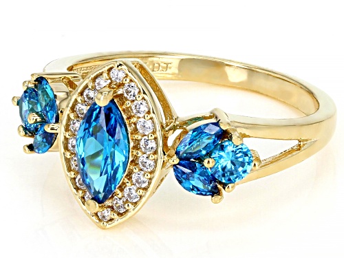 Bella Luce® Esotica™ 1.90ctw Neon Apatite And White Diamond Simulants Eterno™ Yellow Ring - Size 7