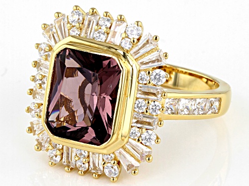 Bella Luce ® Esotica™ 5.87ctw Blush Zircon And White Diamond Simulants Eterno™ Yellow Ring - Size 7