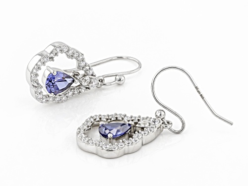 Bella Luce ® Esotica™ 4.00ctw Tanzanite And White Diamond Simulants Rhodium Over Silver Earrings