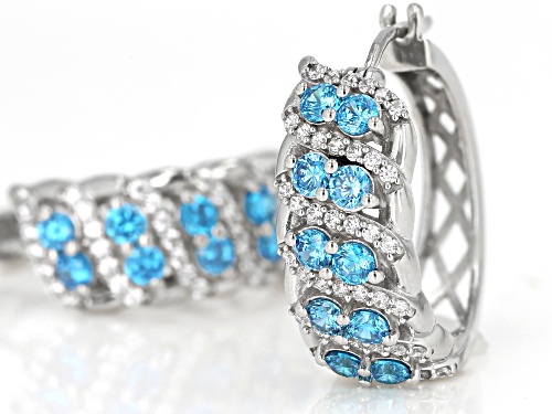 Bella Luce®Esotica™Neon Apatite And White Diamond Simulants Rhodium Over Sterling Silver Earrings