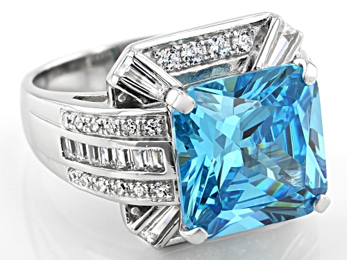 Bella Luce ® 14.24ctw Esotica™ Neon Apatite And White Diamond Simulants Rhodium Over Silver Ring - Size 7