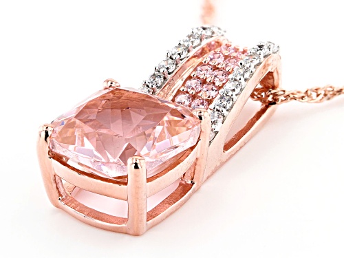 Bella Luce® Esotica™ Morganite, Pink and White Diamond Simulants Eterno™ Rose Pendant With Chain