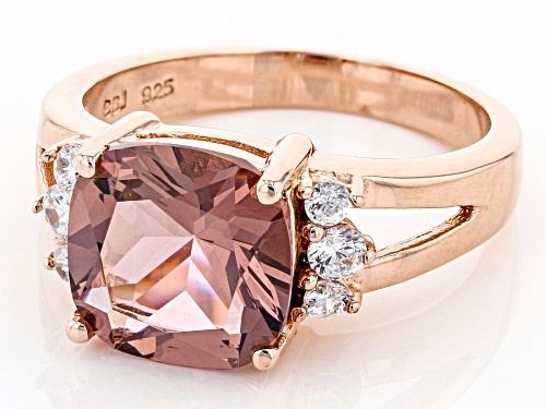 Bella Luce® 4.16ctw Esotica® Blush Zircon and White Diamond Simulants Eterno® Rose Ring - Size 11