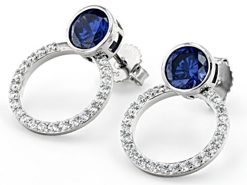 Bella Luce® Esotica™ 5.77ctw Tanzanite And White Diamond Simulants Platinum Over Silver Earrings