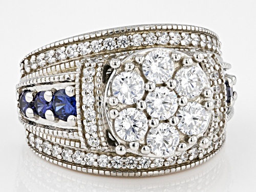 Bella Luce® Esotica™ 4.15ctw Tanzanite And White Diamond Simulants Platinum Over Silver Ring - Size 5