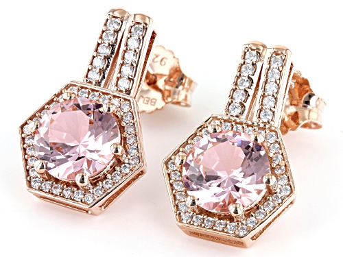 Bella Luce® Esotica™ 4.90ctw Morganite And White Diamond Simulants Eterno™ Rose Earrings