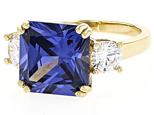 Bella Luce® Esotica™ 11.53ctw Tanzanite And White Diamond Simulants Eterno™ Yellow Ring - Size 7