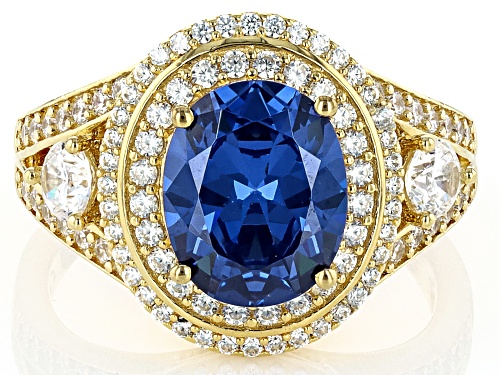 Bella Luce® Esotica™ 7.36ctw Tanzanite And White Diamond Simulants Eterno™ Yellow Ring - Size 7