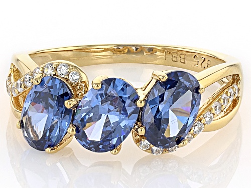 Bella Luce® Esotica™ 4.27ctw Tanzanite And White Diamond Simulants Eterno™ Yellow Ring - Size 7