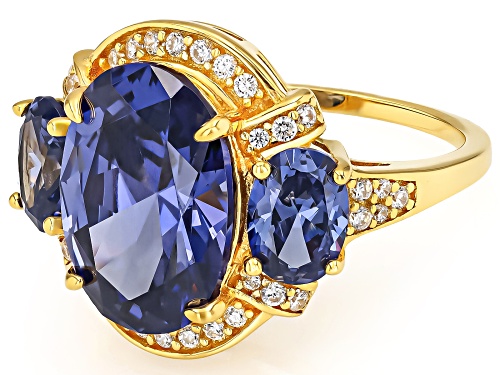 Bella Luce® Esotica™ 14.28ctw Tanzanite And White Diamond Simulants Eterno™ Yellow Ring - Size 7