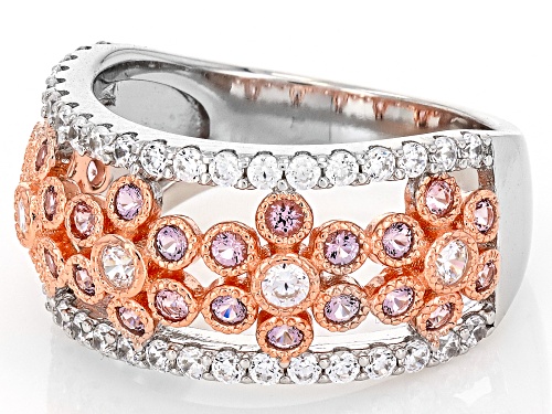 Bella Luce® Esotica™ 1.88ctw Morganite And White Diamond Simulants Rhodium Over Sterling Silver Ring - Size 7