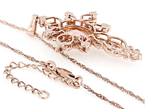 Bella Luce® Esotica™ 4.40ctw Morganite And White Diamond Simulants Eterno™ Rose Cross Pendant