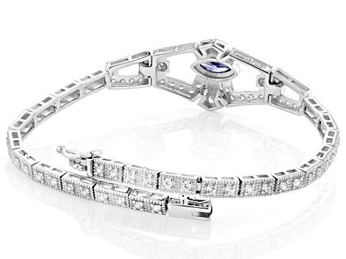 Bella Luce® Esotica™ 2.28ctw Tanzanite And White Diamond Simulants Rhodium Over Silver Bracelet - Size 8