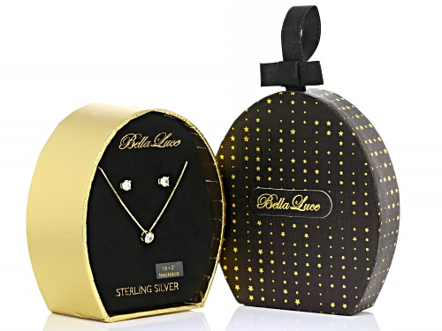 Bella Luce® 1.29ctw White Diamond Simulant Eterno™ Yellow Stud and Necklace Set with Box