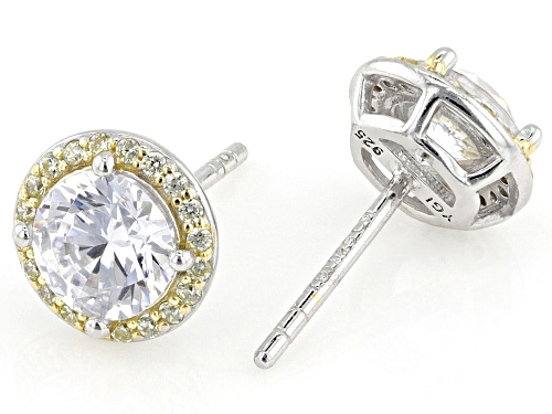 Bella Luce® 3.22ctw Yellow & White Diamond Simulant Rhodium Over Silver & Eterno™ Yellow Earrings
