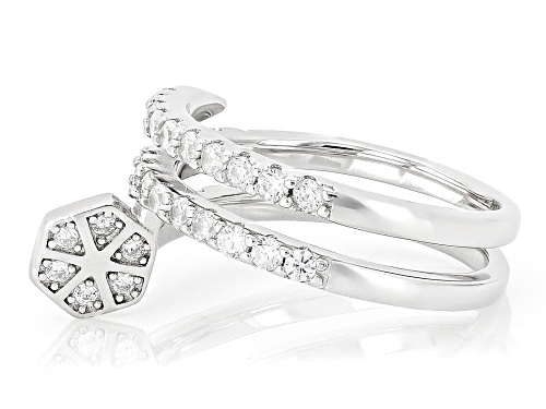 Bella Luce® 1.28ctw White Diamond Simulant Rhodium Over Sterling Silver Wrap Ring - Size 5