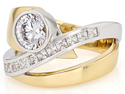 Bella Luce® Ottone 3.48ctw White Diamond Simulant 18k Yellow Gold & Rhodium Plated Ring - Size 6