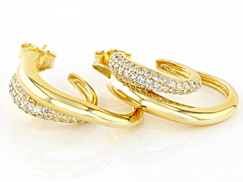 Bella Luce® Italia 1.00ctw White Diamond Simulant Eterno™ Yellow Hoops(0.60ctw DEW)