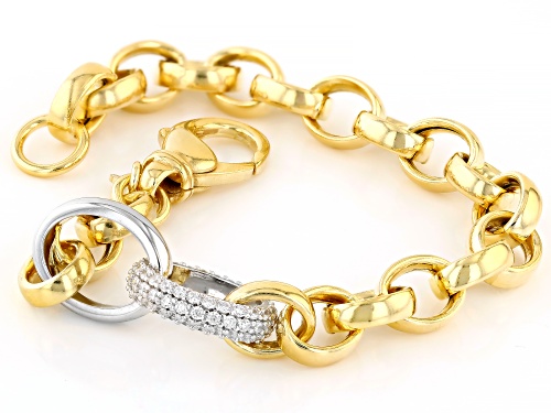Bella Luce® Italia 1.17ctw White Diamond Simulant Eterno™ Yellow Rolo Bracelet(0.70ctw DEW) - Size 7.25