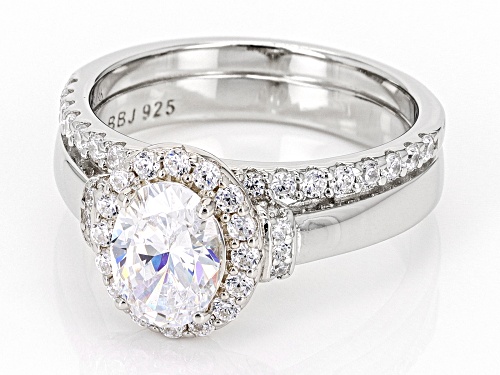 Bella Luce® 3.55ctw White Diamond Simulant Platinum Over Sterling Silver Ring (2.15ctw DEW) - Size 7