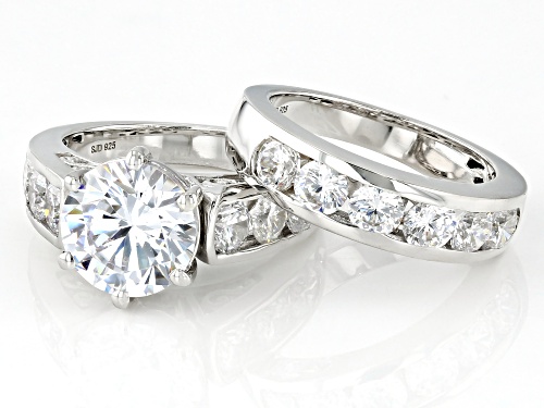 Bella Luce® 10.20ctw White Diamond Simulant Rhodium Over Sterling Silver Ring Set (6.18ctw DEW) - Size 9