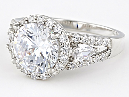 Bella Luce® 5.82ctw White Diamond Simulant Rhodium Over Sterling Silver Ring (3.52ctw DEW) - Size 5
