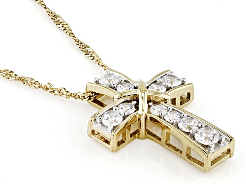 Bella Luce® 1.25ctw White Diamond Simulant Eterno™ Yellow Cross Pendant with Chain(0.75ctw DEW)