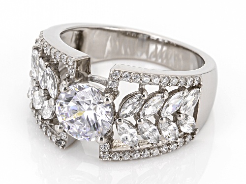 Bella Luce® 4.68ctw White Diamond Simulant Platinum Over Sterling Silver Ring (2.84ctw DEW) - Size 6