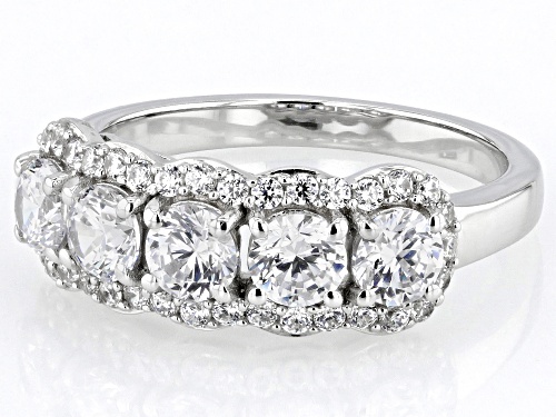 Bella Luce® 3.04ctw White Diamond Simulant Rhodium Over Sterling Silver Ring (1.84ctw DEW) - Size 8