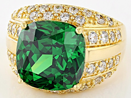 Bella Luce® 12.39ctw Emerald And White Diamond Simulants Eterno™ Yellow Ring - Size 6