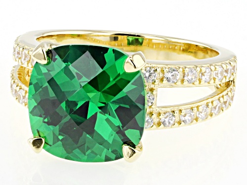 Bella Luce® 9.15ctw Emerald And White Diamond Simulants Eterno™ Yellow Ring - Size 8