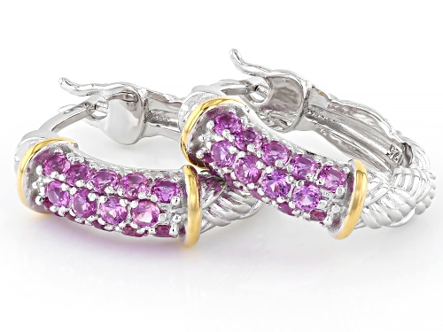 Bella Luce® 0.71ctw Lab Created Pink Sapphire Rhodium Over Sterling Silver Hoops