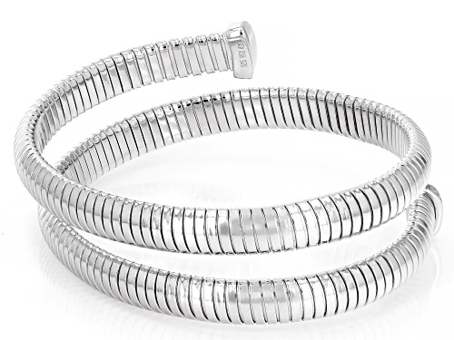 Bella Luce® 0.41ctw White Diamond Simulant Rhodium Over Silver Tubogas Bracelet(0.24ctw DEW) - Size 7.25