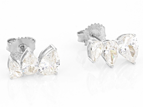 Bella Luce® 3.60ctw White Diamond Simulant Rhodium Over Sterling Silver Earrings