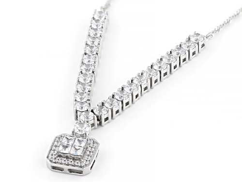 Bella Luce® 6.15ctw White Diamond Simulant Rhodium Over Sterling Silver Necklace(3.72ctw DEW) - Size 18