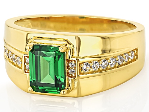 Bella Luce® 3.02ctw Emerald And White Diamond Simulants Eterno™ Yellow Men's Ring - Size 12