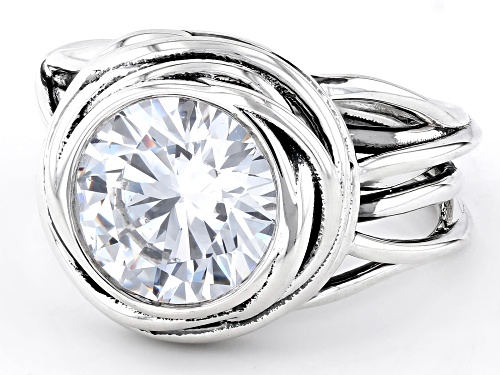 Bella Luce® 5.60ctw White Diamond Simulant Rhodium Over Sterling Silver Ring(3.39ctw DEW) - Size 6