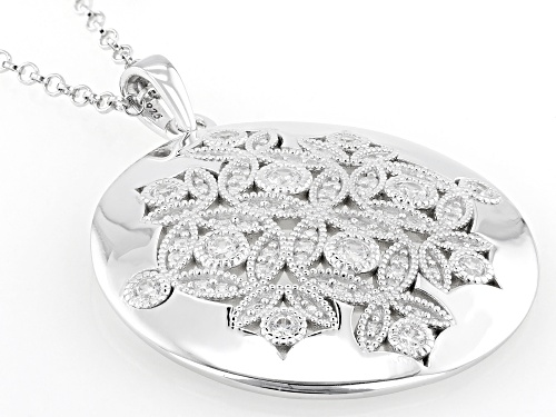 Bella Luce® 1.68ctw White Diamond Simulant Rhodium Over Sterling Silver Pendant(1.01ctw DEW)