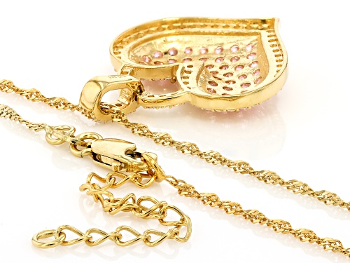 Bella Luce® 2.85ctw Pink And White Diamond Simulants Eterno™ Yellow Heart Pendant With Chain