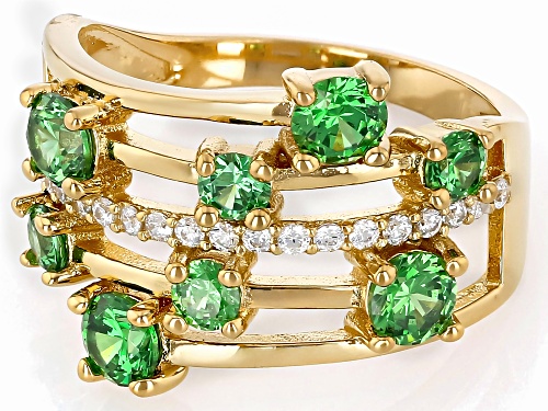 Bella Luce® 3.14ctw Emerald And White Diamond Simulants Eterno™ Yellow Ring - Size 7