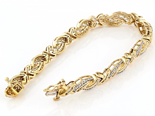 Bella Luce® 4.80ctw White Diamond Simulant 18k Yellow Gold Over Brass Tennis Bracelet(2.90ctw DEW) - Size 8