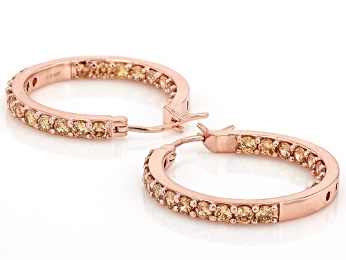 Bella Luce® 4.25ctw Champagne Diamond Simulant Eterno™ Rose Hoops(2.57ctw DEW)