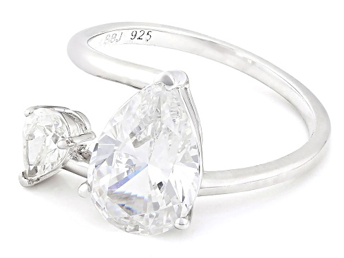 Bella Luce® 5.92ctw White Diamond Simulant Rhodium Over Sterling Silver Ring(3.58ctw DEW) - Size 7