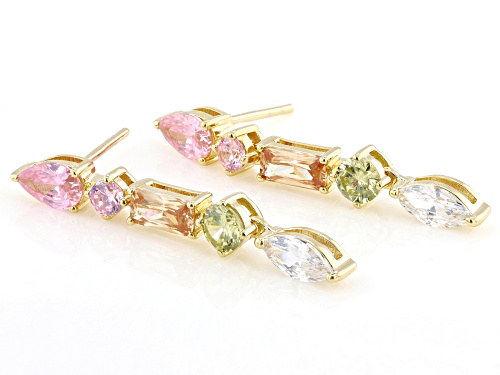 Bella Luce® 4.45ctw Peridot, Pink, Champagne, And White Diamond Simulants Eterno™ Yellow Earrings