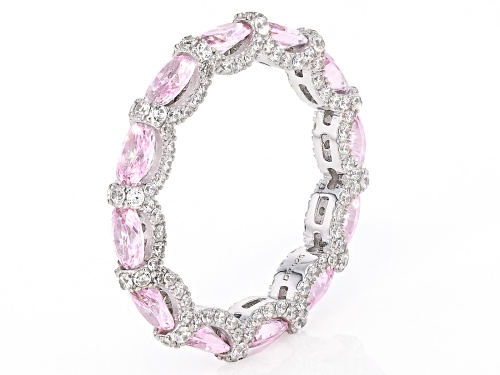 Bella Luce® 4.96ctw Pink And White Diamond Simulants Rhodium Over Sterling Silver Ring - Size 7
