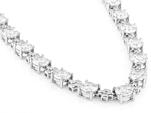 Bella Luce® 54.66ctw White Diamond Simulant Rhodium Over Sterling Silver Tennis Necklace - Size 18