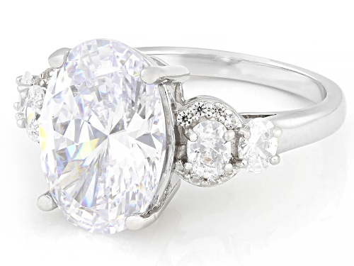 Bella Luce® 10.85ctw White Diamond Simulant Rhodium Over Sterling Silver Ring(6.57ctw DEW) - Size 9