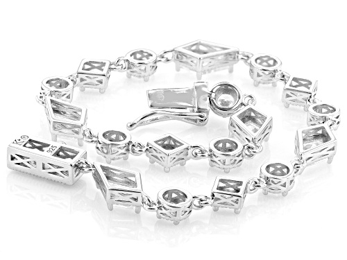Bella Luce® 7.96ctw White Diamond Simulant Rhodium Over Sterling Silver Multi-Shape Tennis Bracelet - Size 8
