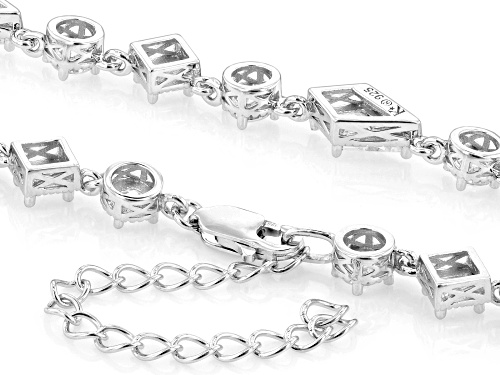 Bella Luce® 19.56ctw White Diamond Simulant Rhodium Over Sterling Silver Multi-Shape Tennis Necklace - Size 17