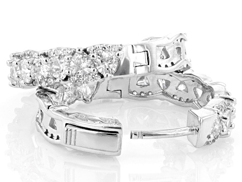 Bella Luce® 5.76ctw White Diamond Simulant Rhodium Over Sterling Silver Hoops